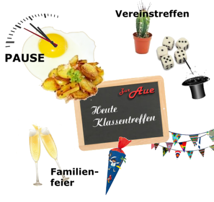 Zur Aue Chemnitz, Gastronmie für die Pause und Feierlichkeiten Mittagessen, Party- und Plattenservice, alles für den kleinne und großen Hunger zu günstigen Preisen